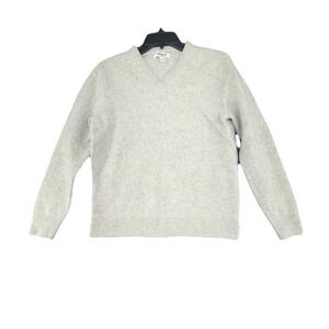 GOODTHREADS Women's V-Neck Lambswool Sweater Baige Large Classic *run small*